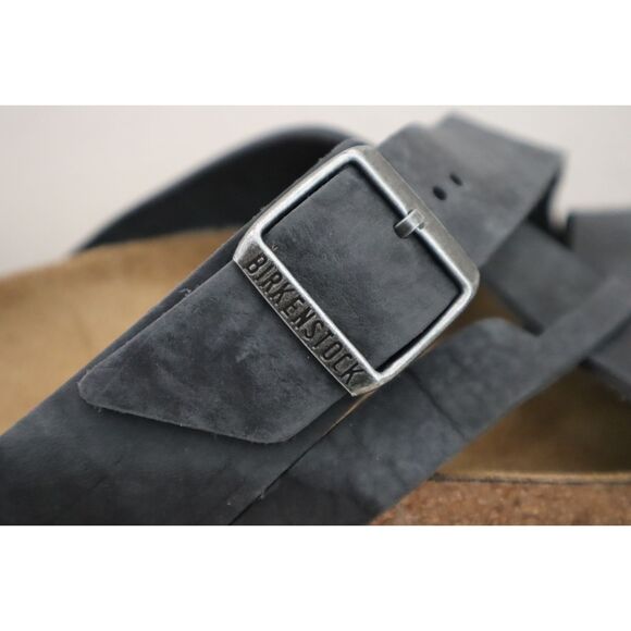 Birkenstock 1017465 Men's Sz 45 US 12 Old Black Lugano Waxy Leather Sandals - Picture 7 of 14